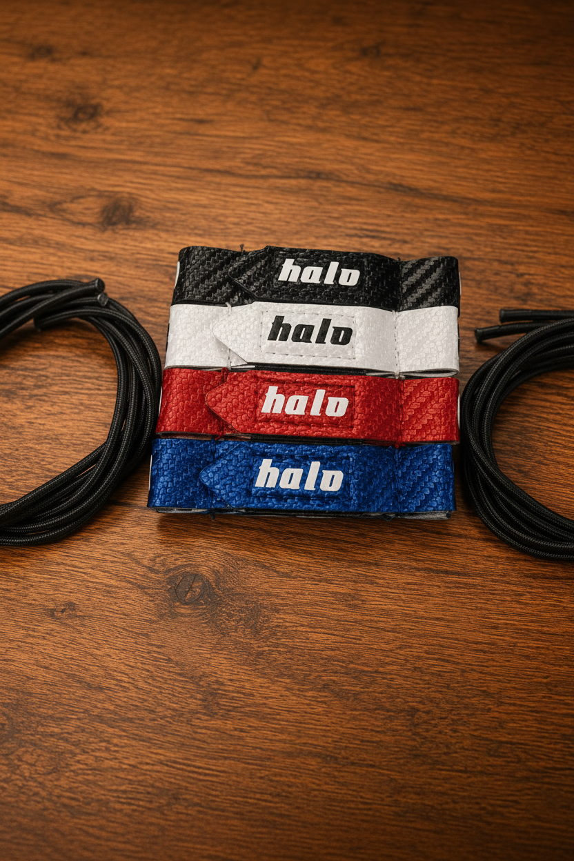Overview of stock colors for Halo Hockey Micro Posi-Lock goalie toe ties