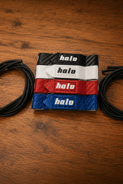 Overview of stock colors for Halo Hockey Micro Posi-Lock goalie toe ties