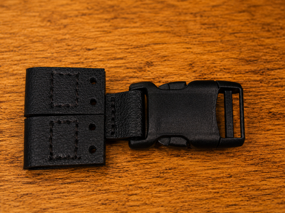 Leg pad lacing attachment option for Halo Hockey Rotation Doctor goalie pad straps